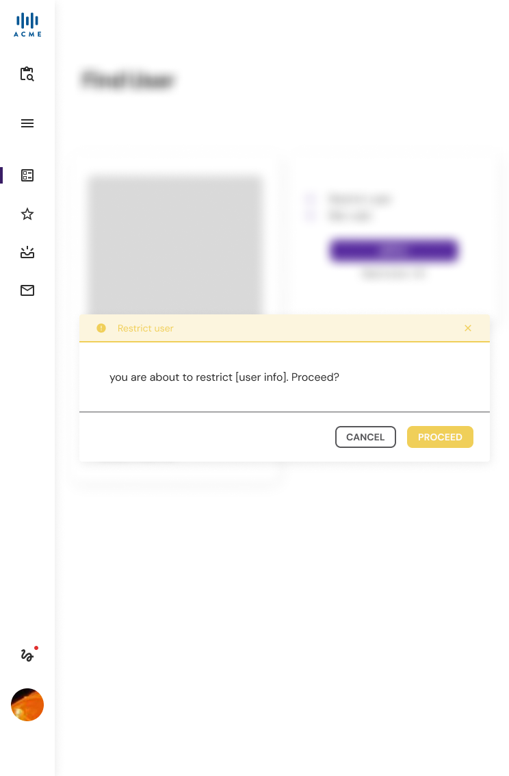 LearnEx — Admin restricting a user on tablet
