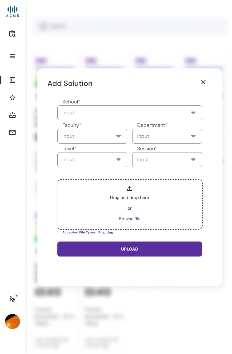 LearnEx — Add solution form on tablet
